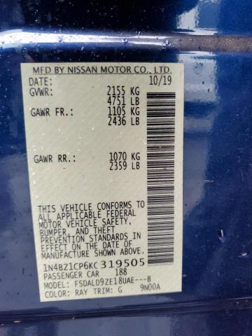 2019 NISSAN LEAF S PLU - 1N4BZ1CP6KC319505