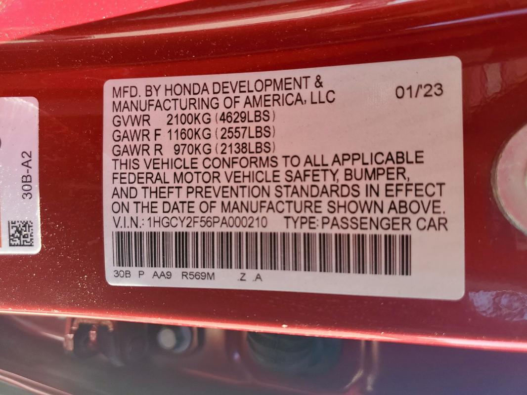 2023 HONDA ACCORD HYB - 1HGCY2F56PA000210