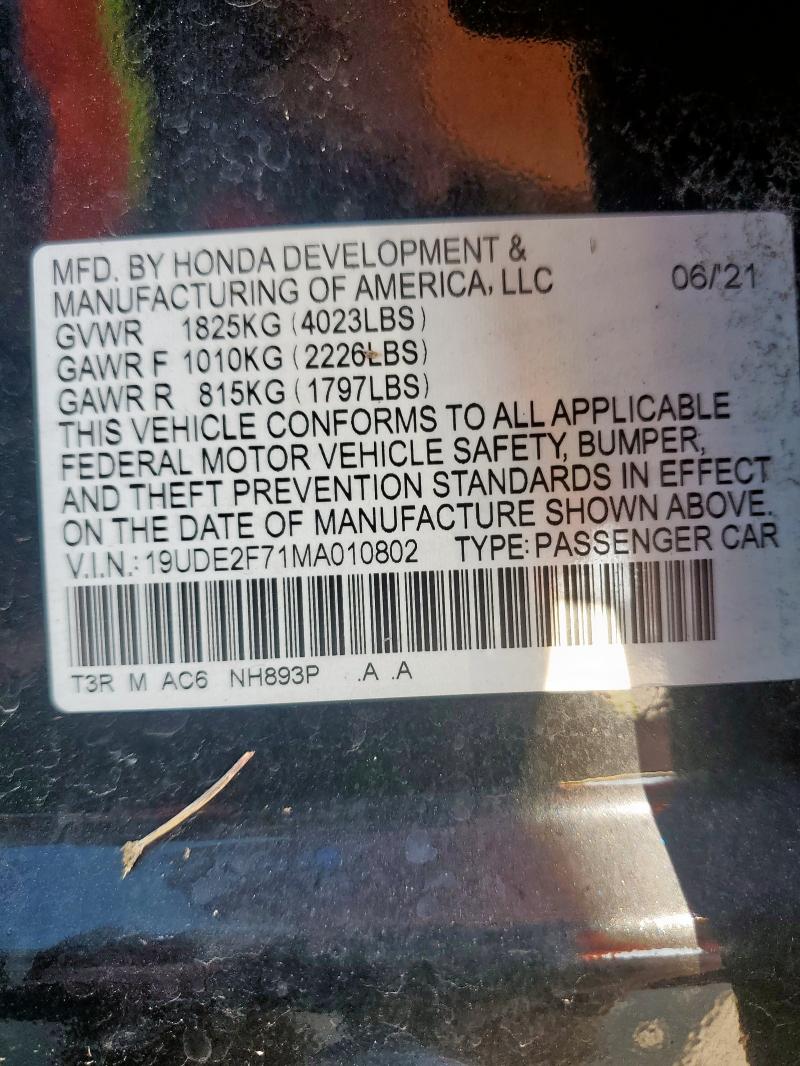 2021 ACURA ILX PREMIU 19UDE2F71MA010802