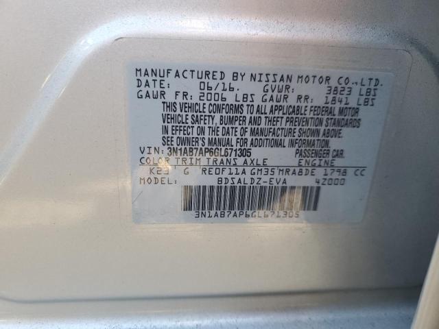 2016 NISSAN SENTRA S 3N1AB7AP6GL671305
