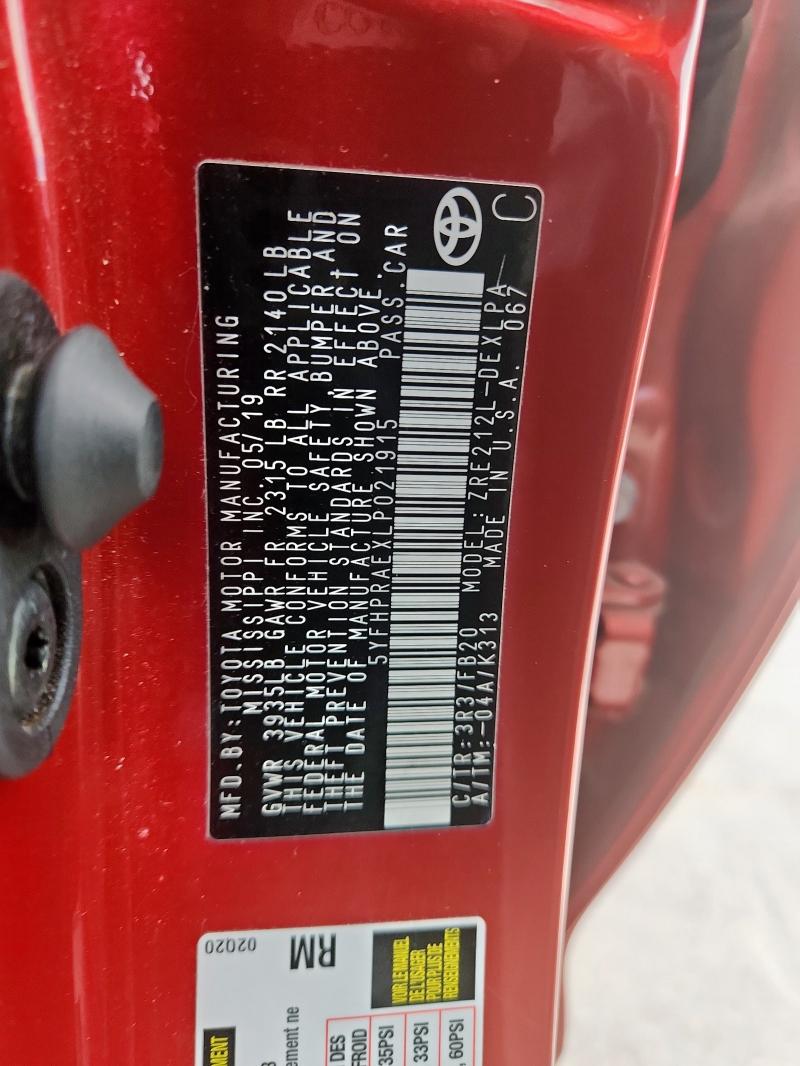 2020 TOYOTA COROLLA LE - 5YFHPRAEXLP021915