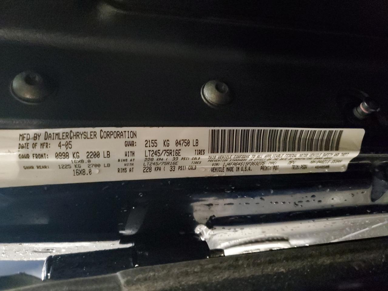 Lot #3286677295 2005 JEEP WRANGLER /