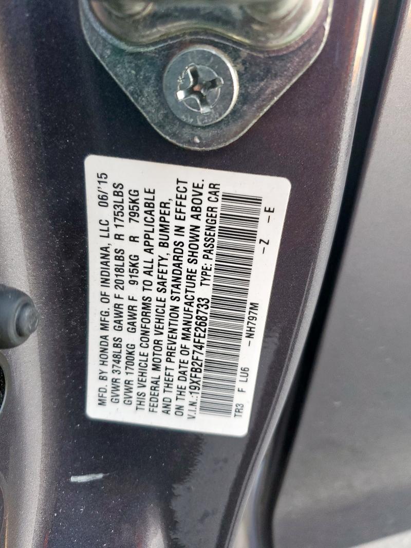 2015 HONDA CIVIC SE 19XFB2F74FE268733