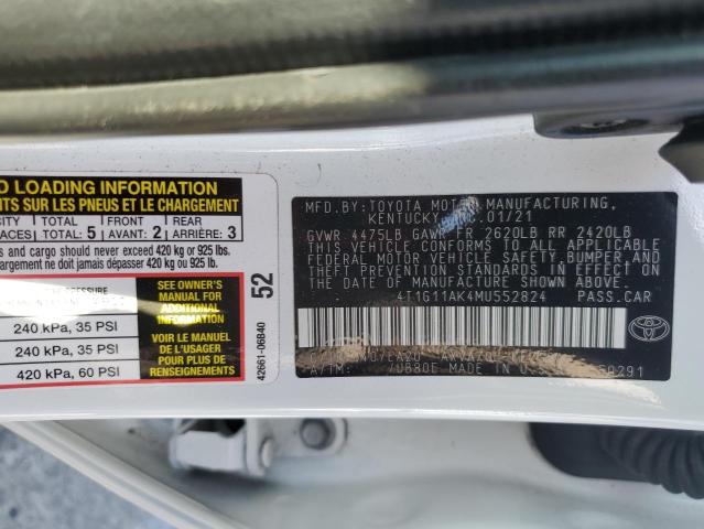 2021 TOYOTA CAMRY SE - 4T1G11AK4MU552824