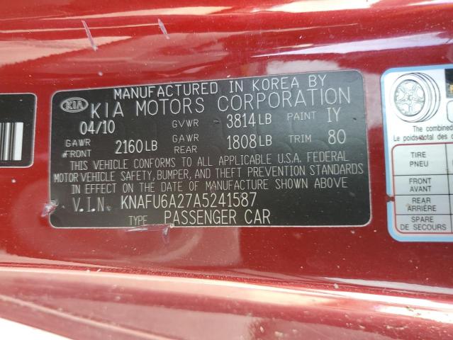 2010 KIA FORTE EX - KNAFU6A27A5241587