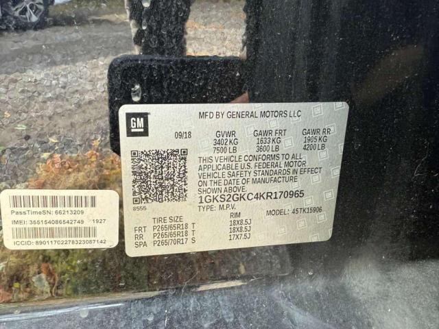 2019 GMC YUKON XL K1500 SLT 1GKS2GKC4KR170965