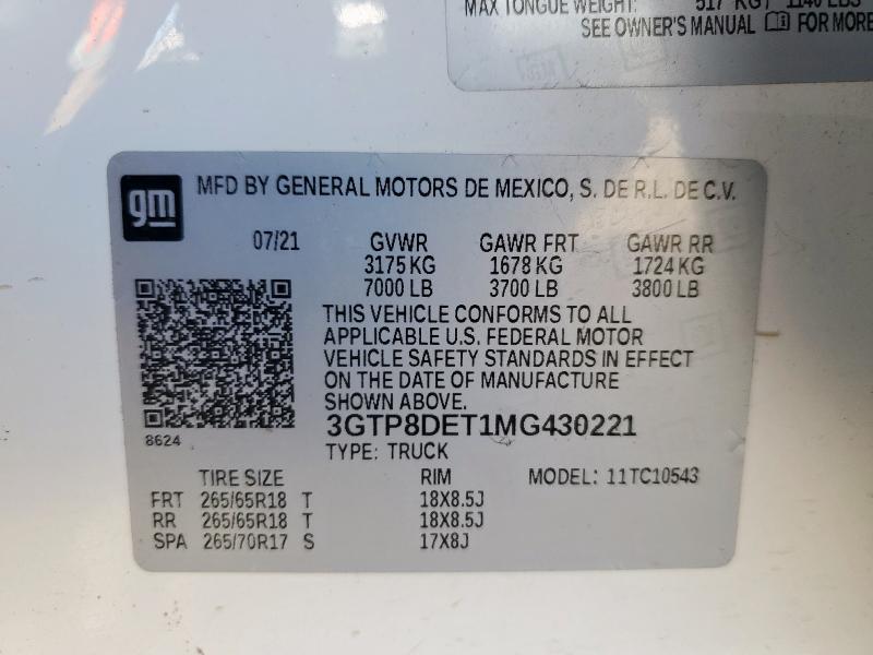 2021 GMC SIERRA C15 #3303712418
