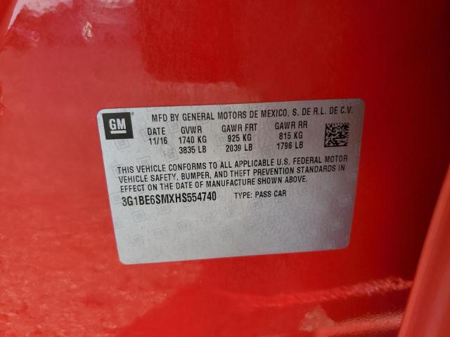 2017 CHEVROLET CRUZE LT 3G1BE6SMXHS554740