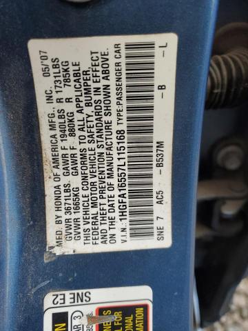 2007 HONDA CIVIC LX #3287275981