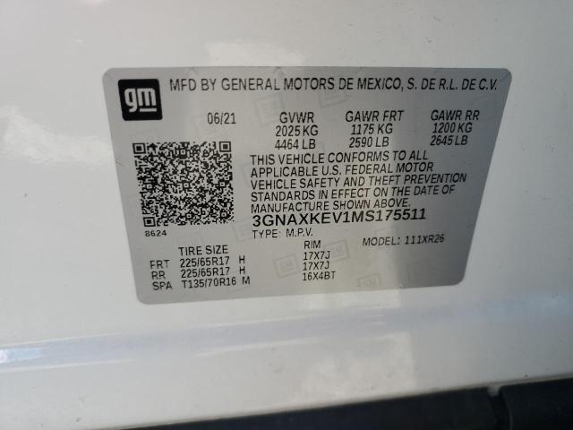 2021 CHEVROLET EQUINOX LT - 3GNAXKEV1MS175511