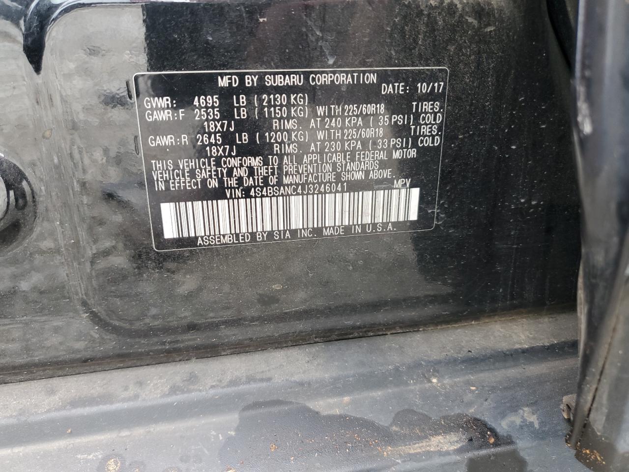 SUBARU OUTBACK 2.5I LIMITED