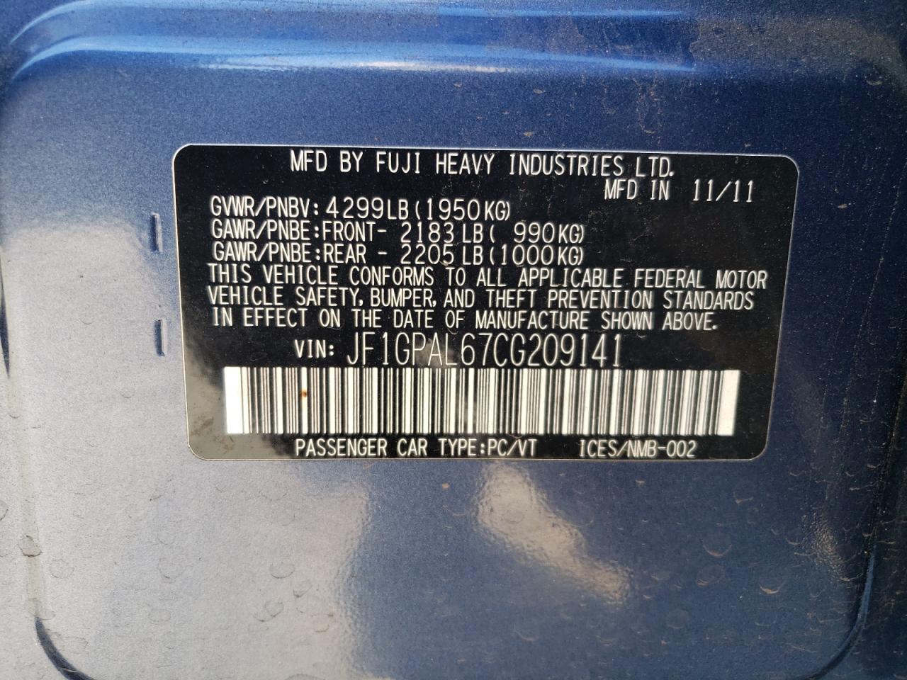 SUBARU IMPREZA SPORT PREMIUM