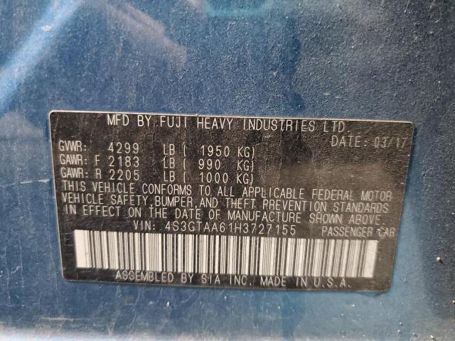 2017 SUBARU IMPREZA - 4S3GTAA61H3727155