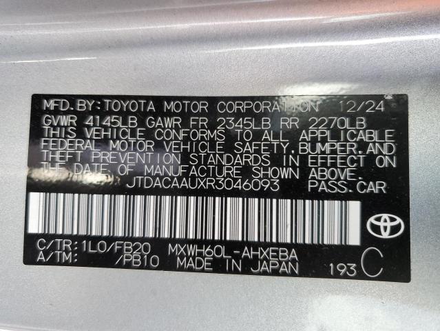 2024 TOYOTA PRIUS LE #3310325955