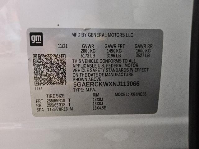 2022 BUICK ENCLAVE PREMIUM 5GAERCKWXNJ113066