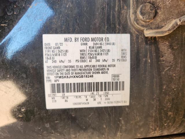 2022 FORD EXPLORER T 1FMSK8JHXNGB18248