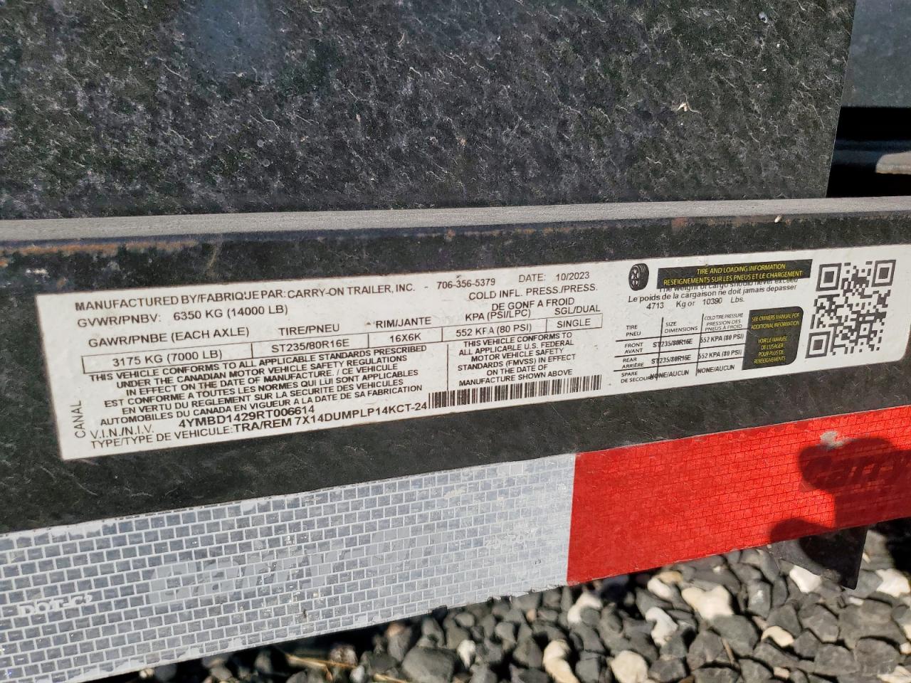 Lot #3275484772 2024 CARRY-ON UNKNOWN