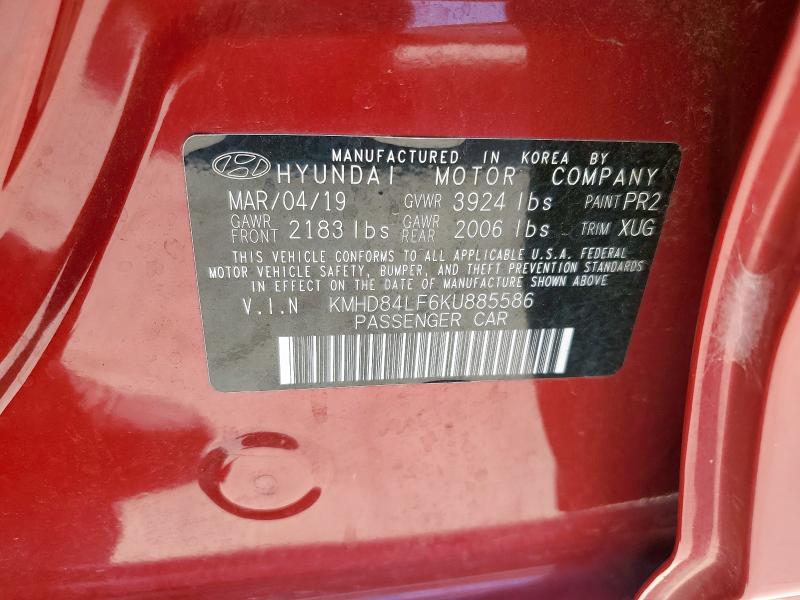 2019 HYUNDAI ELANTRA SE - KMHD84LF6KU885586