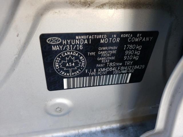 2017 HYUNDAI ELANTRA SE - KMHD84LF8HU218429