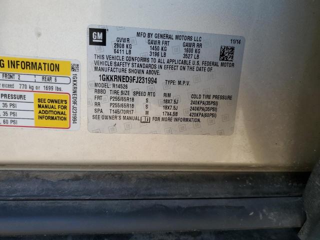 2015 GMC ACADIA SLE - 1GKKRNED9FJ231994