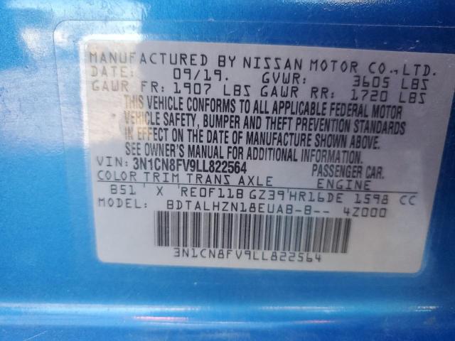 2020 NISSAN VERSA SR 3N1CN8FV9LL822564