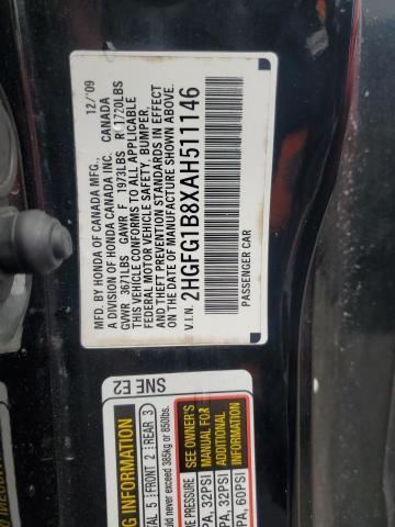 2010 HONDA CIVIC EX #3281569383