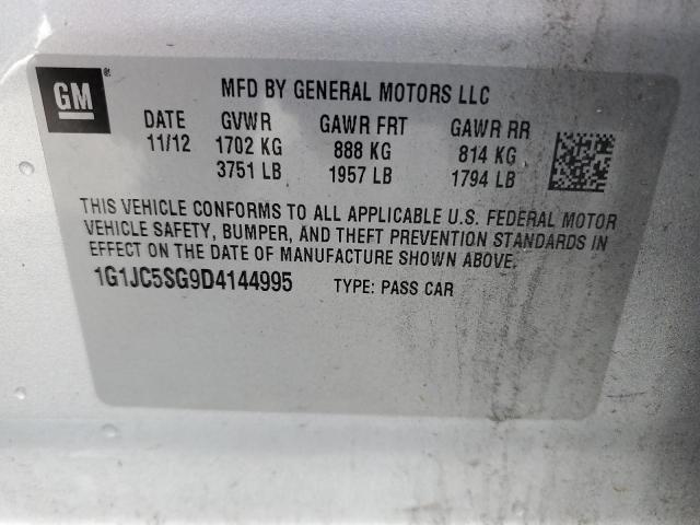 2013 CHEVROLET SONIC LT - 1G1JC5SG9D4144995