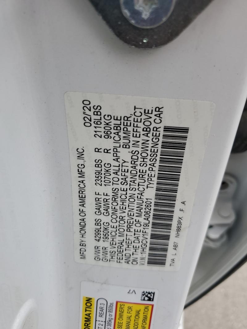 2020 HONDA ACCORD LX - 1HGCV1F19LA062601