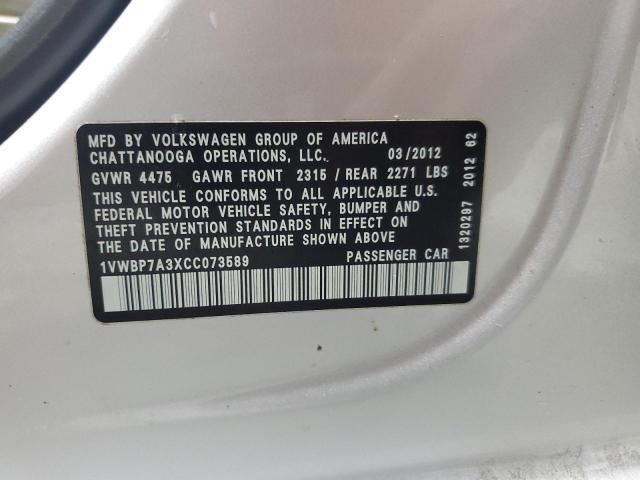 2012 VOLKSWAGEN PASSAT SE #3286584160