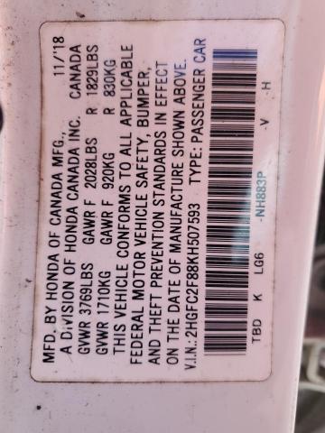 2019 HONDA CIVIC SPOR - 2HGFC2F88KH507593