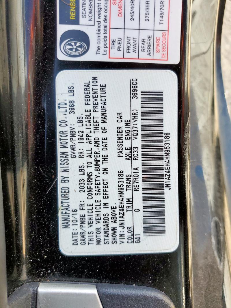 2017 NISSAN 370Z BASE JN1AZ4EH4HM953186