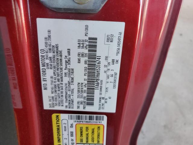 2017 FORD MUSTANG 1FA6P8TH6H5316741