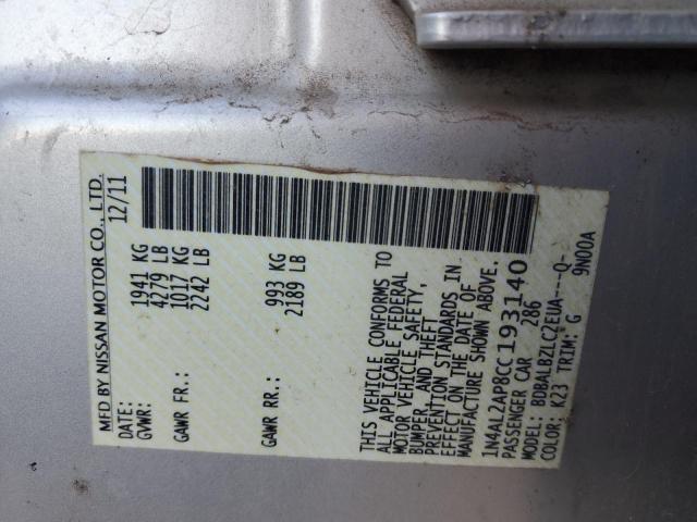 2012 NISSAN ALTIMA BAS - 1N4AL2AP8CC193140