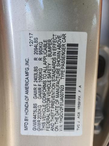 2018 HONDA ACCORD EXL - 1HGCV2F51JA007923