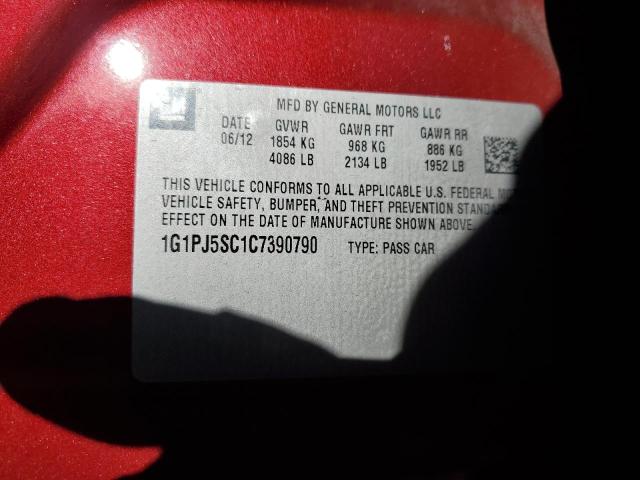 2012 CHEVROLET CRUZE ECO - 1G1PJ5SC1C7390790