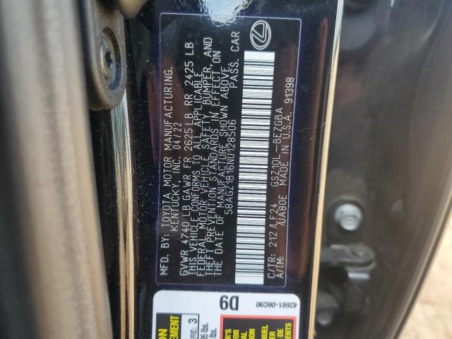 2022 LEXUS ES 350 BAS 58AGZ1B16NU128506