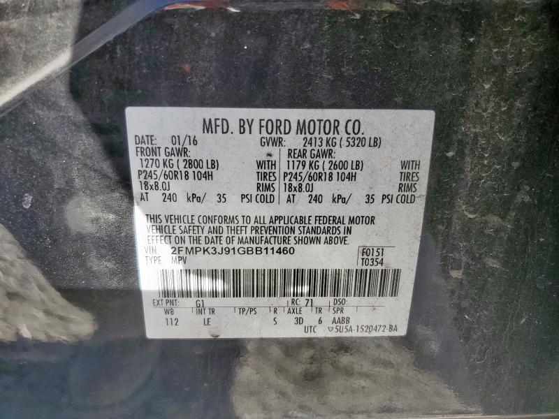 2016 FORD EDGE SEL - 2FMPK3J91GBB11460