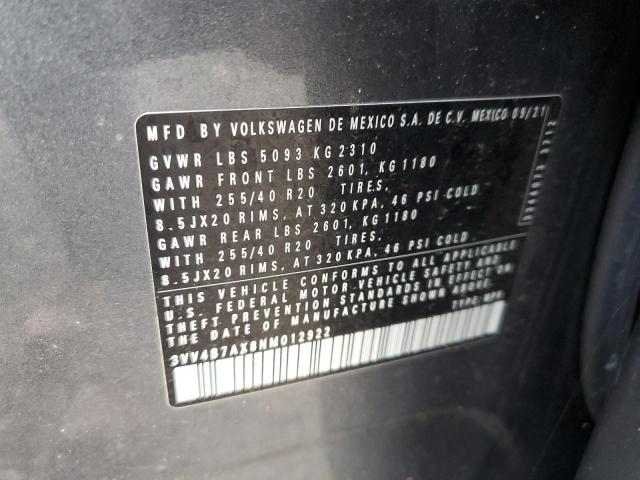 2022 VOLKSWAGEN TIGUAN SEL 3VV4B7AX8NM012922
