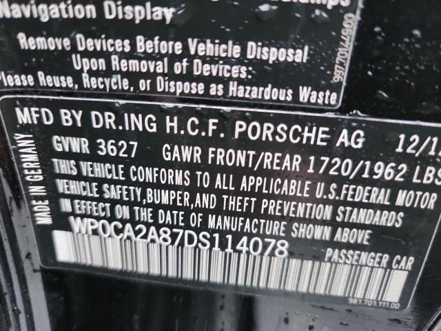 2013 PORSCHE BOXSTER - WP0CA2A87DS114078