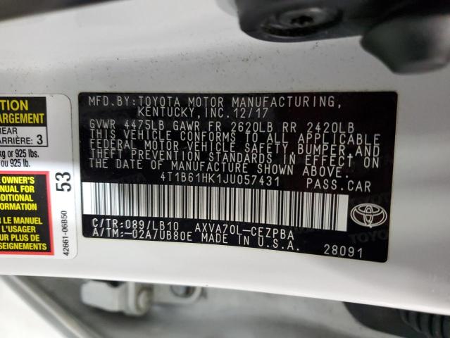 2018 TOYOTA CAMRY XSE 4T1B61HK1JU057431