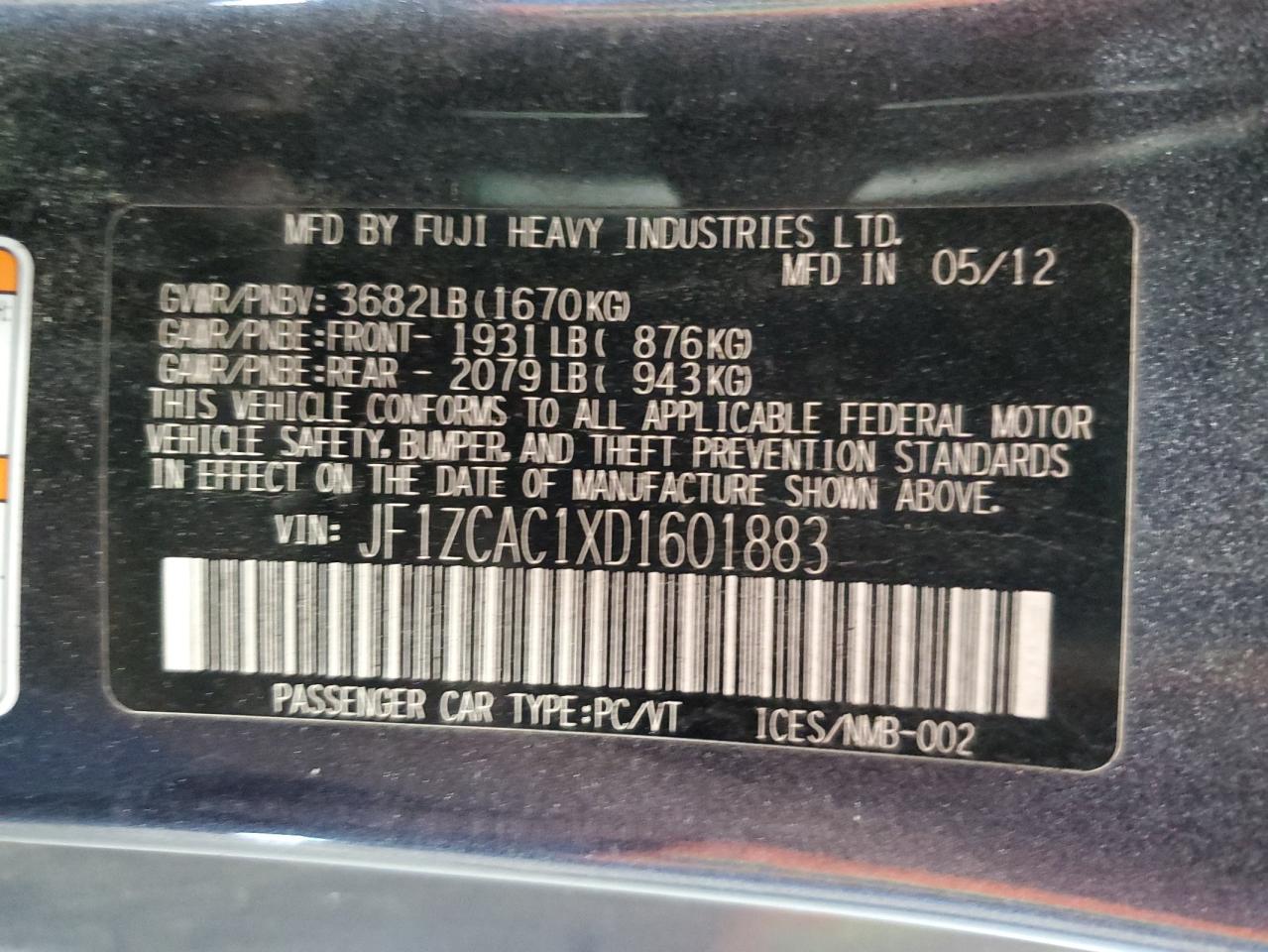 SUBARU BRZ 2.0 LIMITED