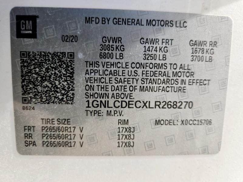 2020 CHEVROLET TAHOE POLI #3279490245