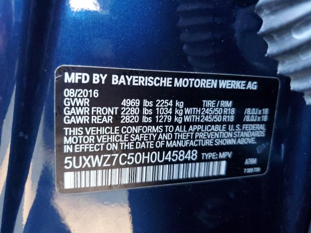 2017 BMW X3 SDRIVE2 5UXWZ7C50H0U45848