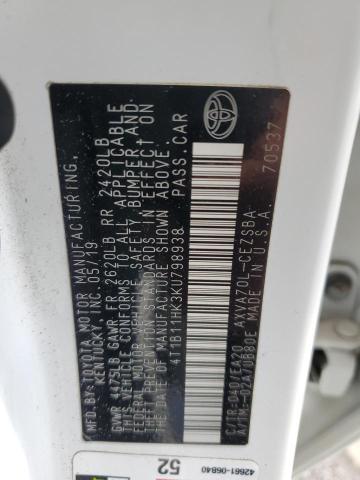 2019 TOYOTA CAMRY L 4T1B11HK3KU798938