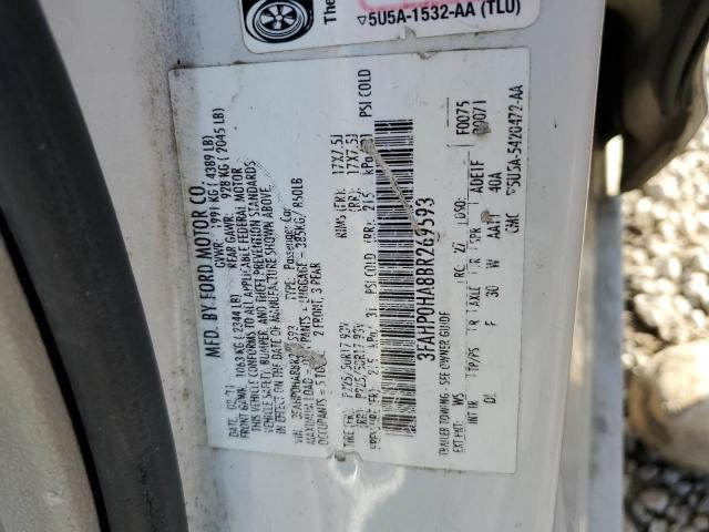 2011 FORD FUSION SE - 3FAHP0HA8BR269593