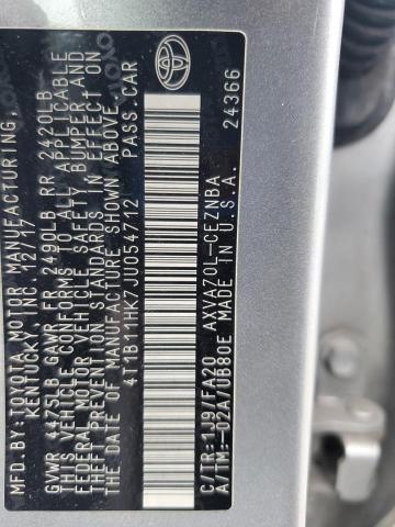 2018 TOYOTA CAMRY L 4T1B11HK7JU054712