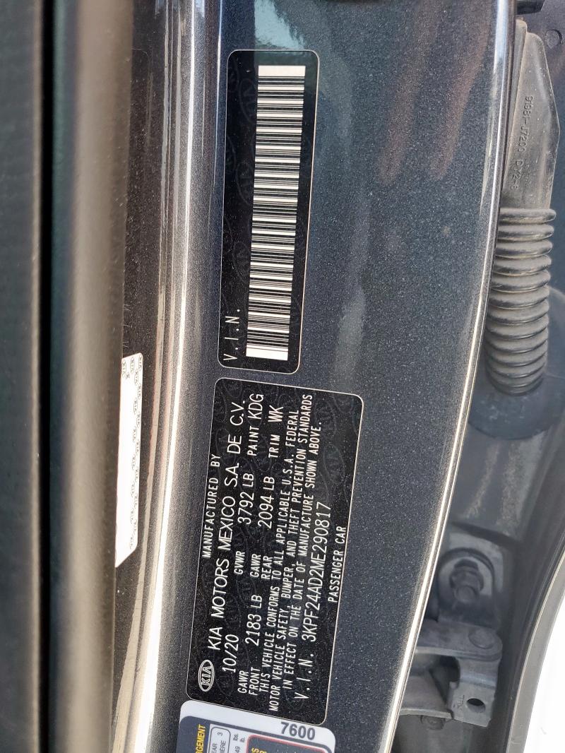 2021 KIA FORTE FE 3KPF24AD2ME290817