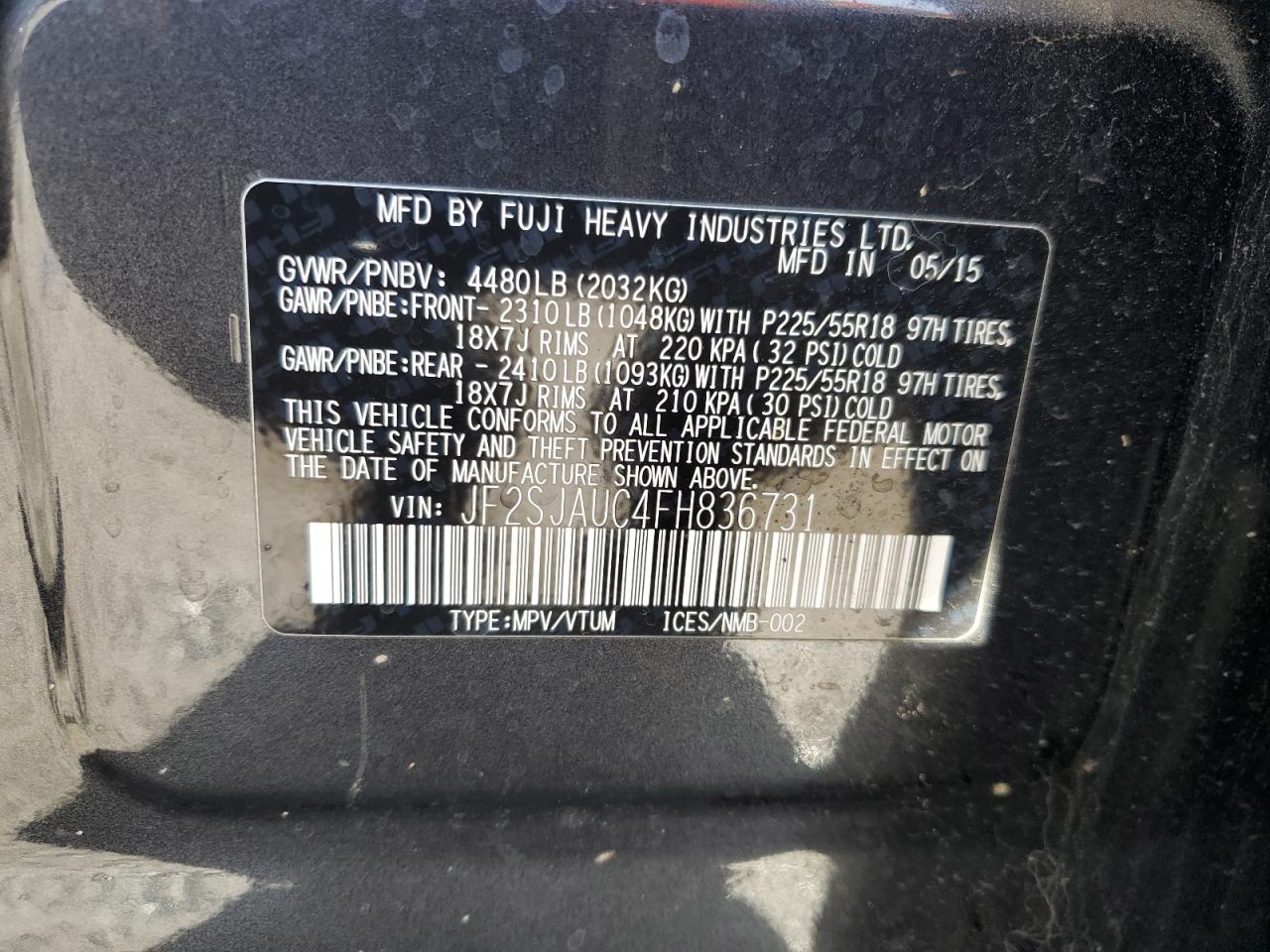 SUBARU FORESTER 2.5I TOURING