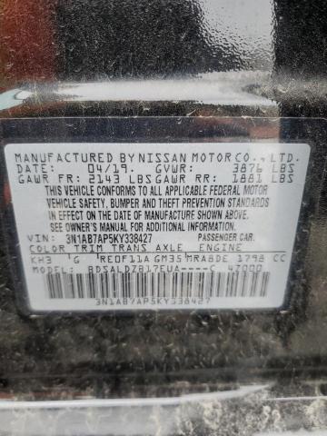 2019 NISSAN SENTRA S 3N1AB7AP5KY338427