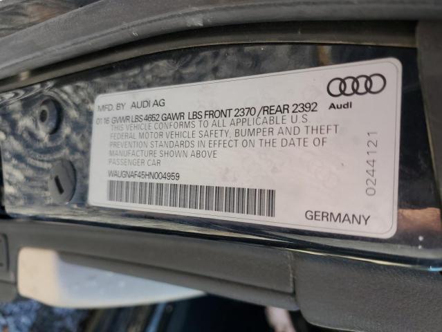 2017 AUDI A4 PREMIUM - WAUGNAF45HN004959